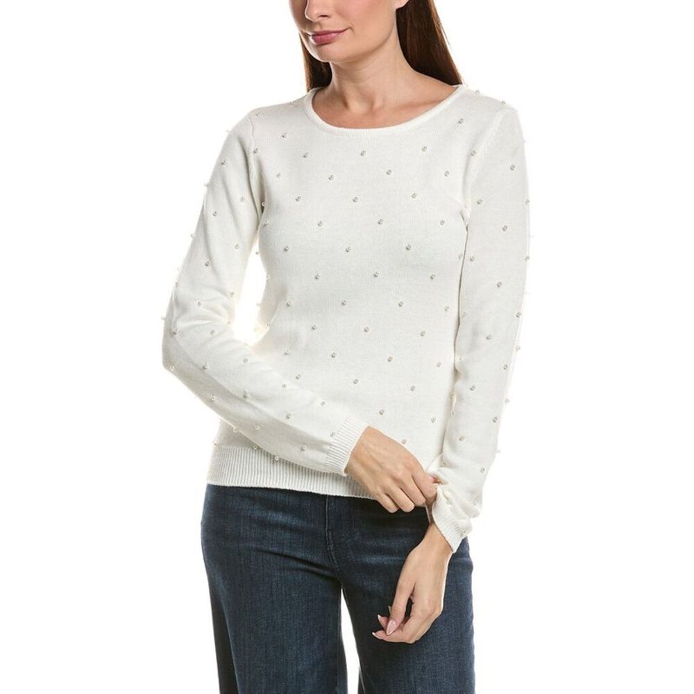 Tyler Bรถe Womens Pearl Wool-Blend Sweater, Ivory
